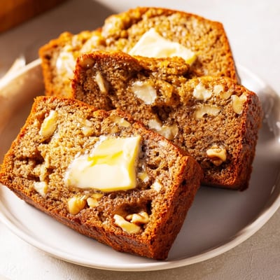 Freshly baked, moist banana bread with a crackly top, perfect for breakfast or a snack.
